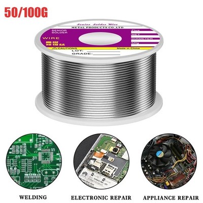 50/100G Zinndraht Lötdraht mit Flussmittel / Kolophoniumkern Lötzinn (0,8mm / 1,0mm)