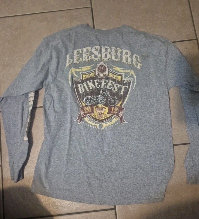Vintage 2012 Leesburg Bikefest Longsleeve Size Large 