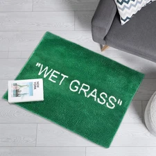 DERMAEX Wet Grass Rug for Bedroom-Non Slip Wet Grass Carpet for Living Room-G...