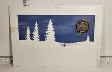 1993 Isle of Man Christmas Carded 50p " Nativity Scene " Fifty Pence Coin IOM