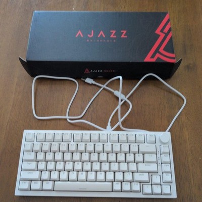 AJAZZ White Wired Mechanical Keyboard Blue Switch Compact English Layout