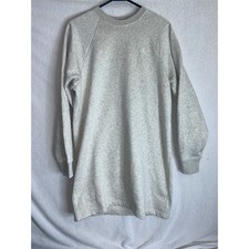 Calvin Klein Womens Grey Heather Fleece Sweatshirt Mini Dress Small CK Logo