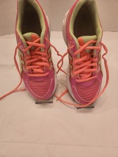 Asics Gel Contend 3 Running shoe, Youth Sz 4 Pink Neon, C566, green/white