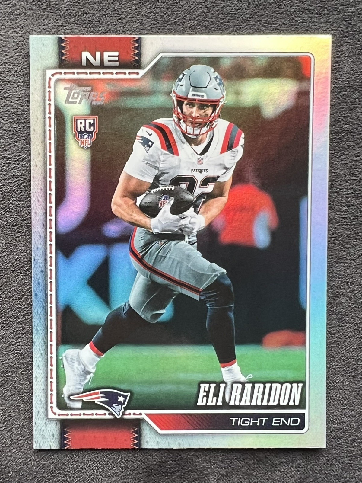 Eli Raridon 2026 Topps Flagship Football #369 Rainbow Foil - Patriots Rookie RC