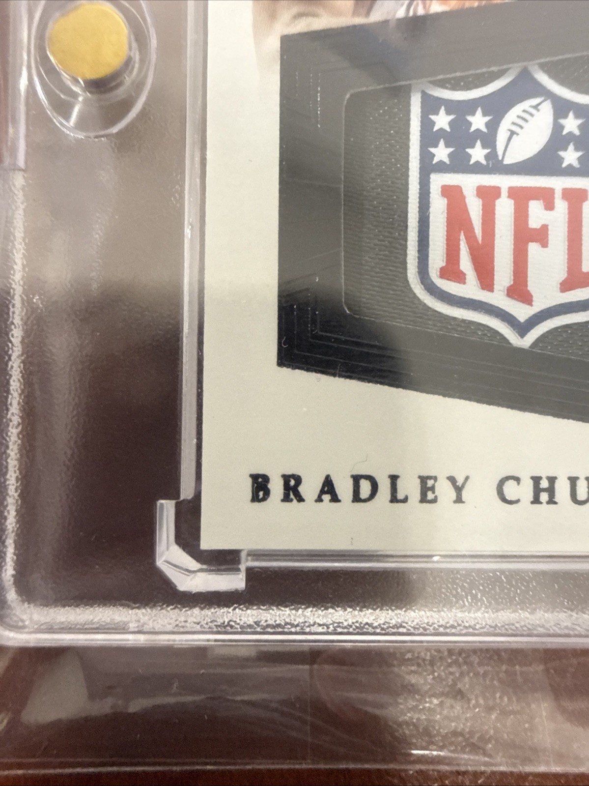 2018 Panini Flawless Dual NFL Patch 1/1 Bradley Chubb / Royce Freeman One of One view 2