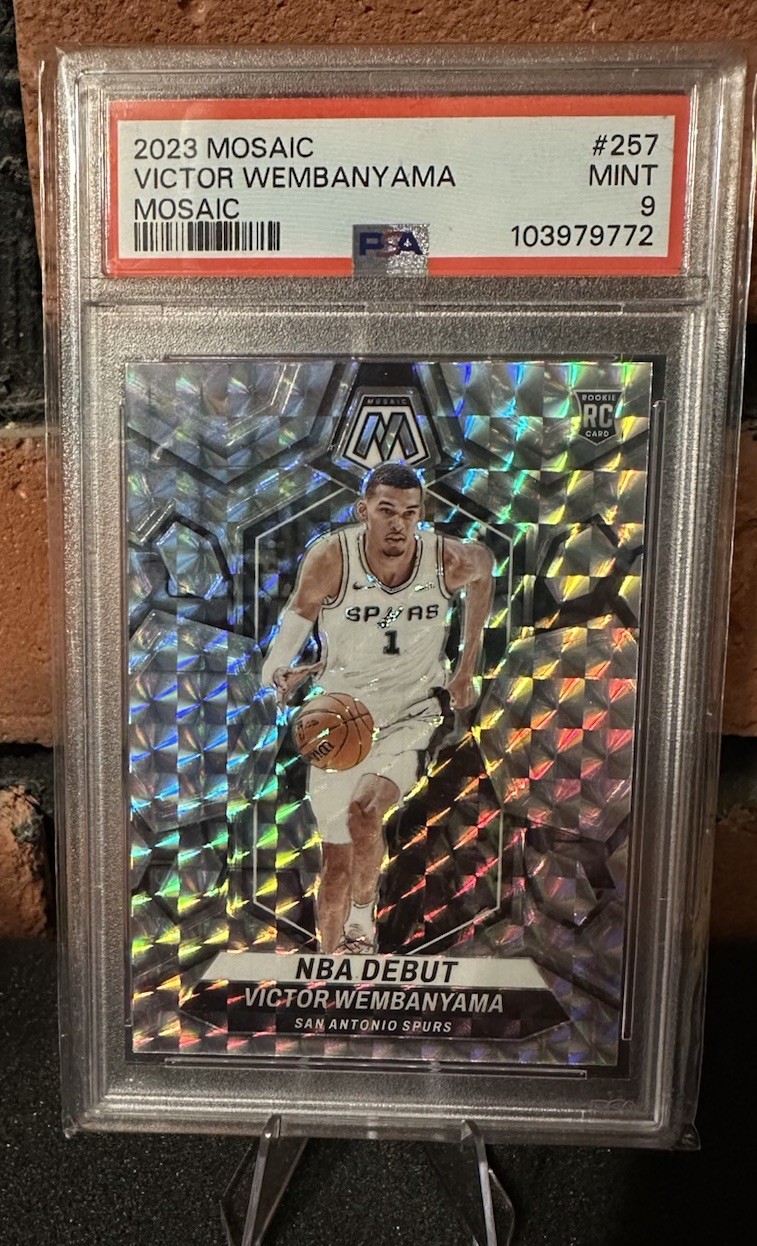 Victor Wembanyama 2023 Panini Mosaic #257 Mosaic Prizm RC Rookie PSA 9