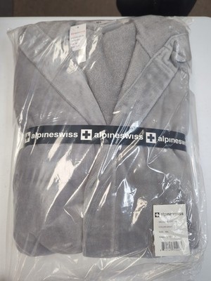 New Alpine Swiss Dane Mens Hooded Bathrobe Size M/L