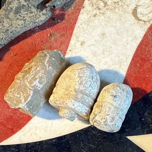 3 Dug Civil War 💥 🇺🇸 💣 Bullets Assorted Types