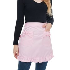 Waist Apron with Pockets, Fashion Kitchen Cooking Restaurant Bistro Half Apro...