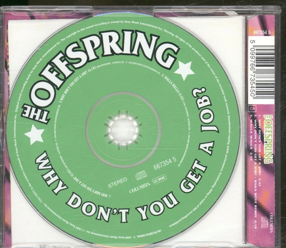 Offspring Why Don't You Get A Job CD UK Columbia 1999 with limited poster b/w - Bild 2 von 2