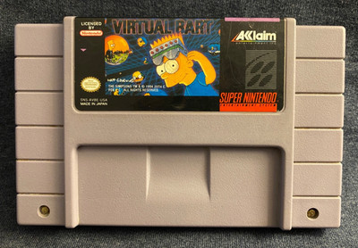 VIRTUAL BART Super Nintendo 1994 TESTED AND WORKING Clean Cartridge The Simpsons