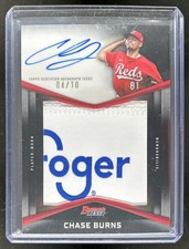 2025 Bowman's Best Chase Burns Prospect Patch Auto Black Refractor #/10 Reds
