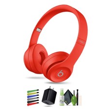 Beats Solo3 Wireless On-Ear Headphones Citrus Red Bundle With Accessories