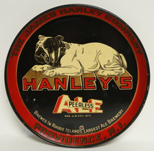 Hanley's Peerless Ale Beer The James Hanley Company Dish Tray Tin Metal Bulldog