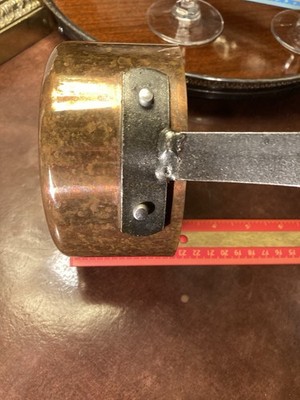 VTG Heavy Copper  Saucepan Pot Wrought Iron Handle Tin-Lined 4.75'' Diameter