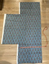 GP & J Baker Poppy Sprig Blue Remnant Fabric