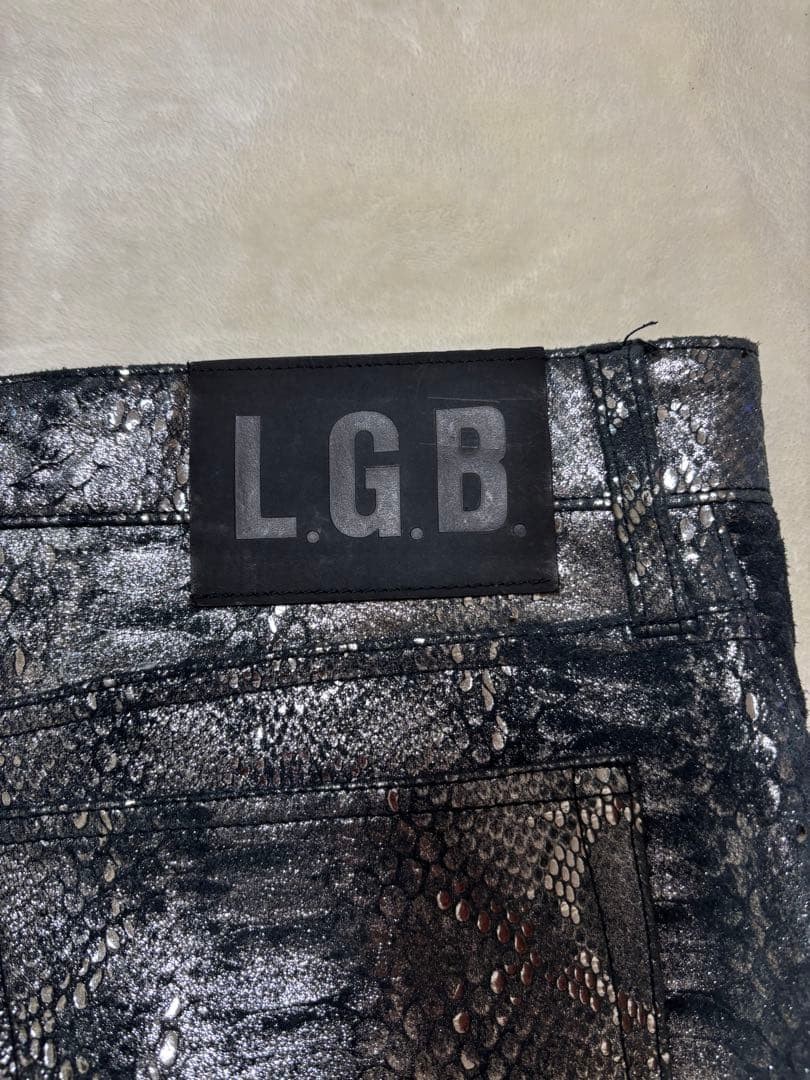 LGB Python Print Leather Micro Mini Skirt Size 27 - image 5