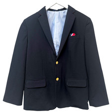IZOD Boys Blazer 14 Husky Navy Blue All Season Suit Jacket Gold Button Preppy