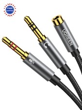 5mm Headphone Splitter for Computer 3.5mm Female to 2 Dual Male UGREEN Braided