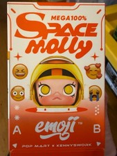 POP MART Mega Space Molly 100 Emoji Series Figure w/ Card Accessories You Pic