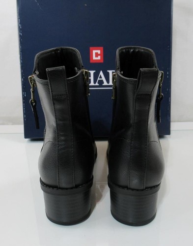 Women's Shoes Chaps PAGE Ankle Boots Booties Double Zip Round Toe Black Size 6 - Picture 5 of 6