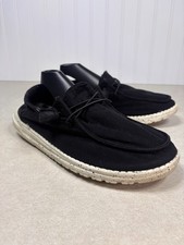 Hey Dude Wendy L Classic Black Canvas Slip On Loafers Women  s Sz 9 Casual Shoes