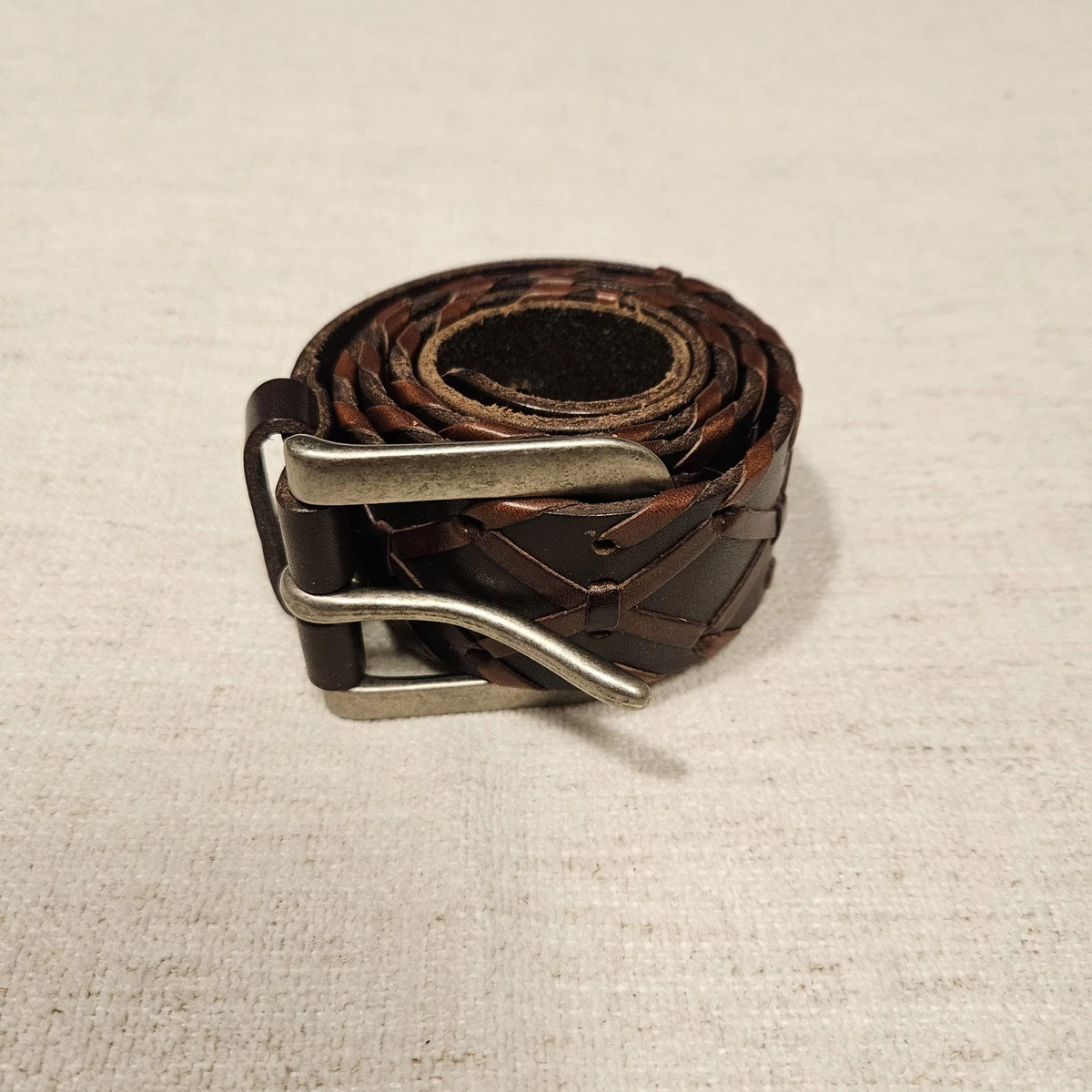 J.Crew Brown Leather Belt w/ Woven Detailing j crew brown leather belt products for sale | eBay main image 2