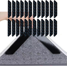 Rug Grippers, 24 Pack Carpet Sticky Pads for Curling Corners and Sides, Keeps Ar
