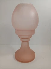  1930s  Pink Depression Glass Art Deco Fairy Lamp 8" 