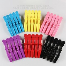5pcs Plastic Hair Clip Hairdressing Clamps Claw Section Alligator Clips Barber