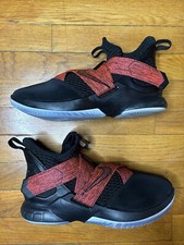 Size 8-Nike LeBron Zoom Soldier 12 Black Red Lightly Worn NO BOX VTG(A02609-003)