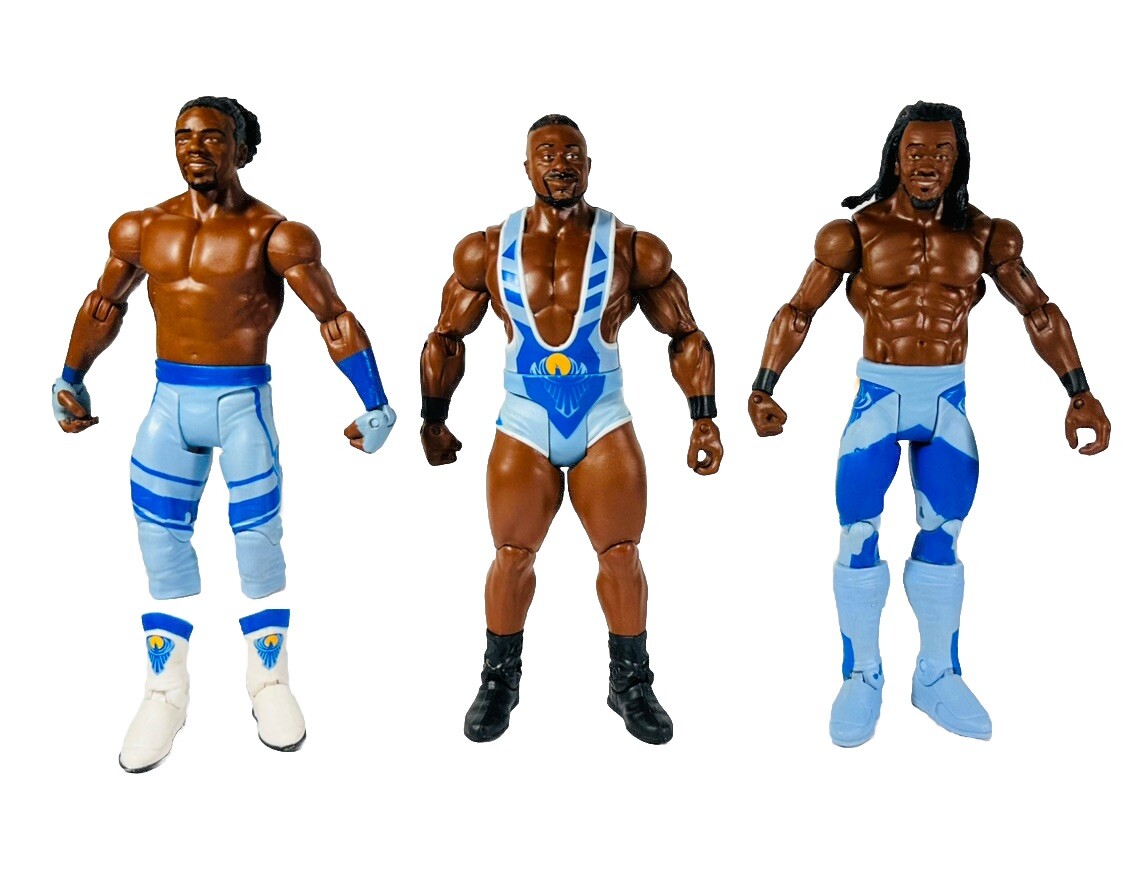 Mattel WWE The New Day Wrestling Figure Lot Xavier Woods Kofi Kingston Big E 6”