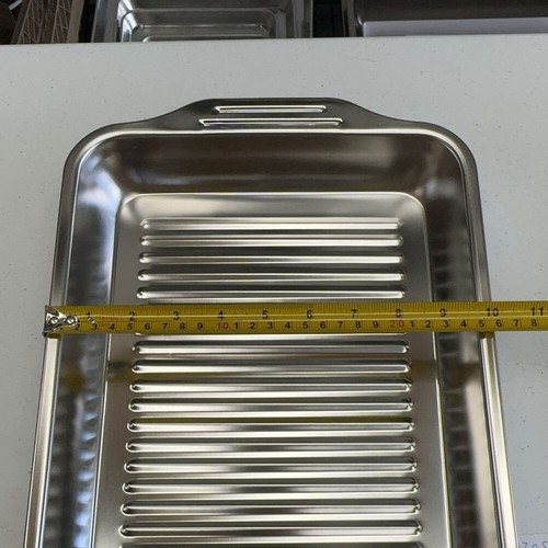 5.5cm height Stainless Steel tray with handle BBQ Baking tray wholesale - Picture 10 of 15