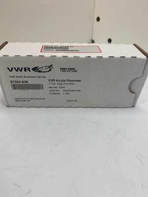 Air  Flowmeter VWR Acrylic 2  Scale Range .04-.5 LPM Air 97004-636