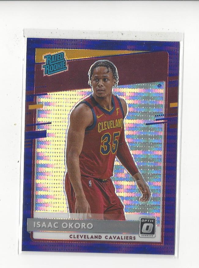 2020-21 Donruss Optic Target Purple Pulsar #155 Isaac Okoro RR Rookie Cavaliers