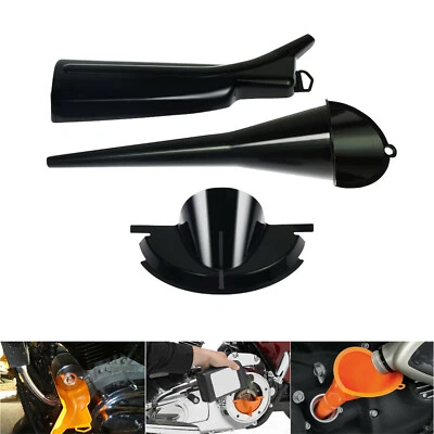 9'' Moto Pétrole Primaire Cas Couvrir Sans Goutte Huile Entonnoir Pour Harley - Photo 1/4