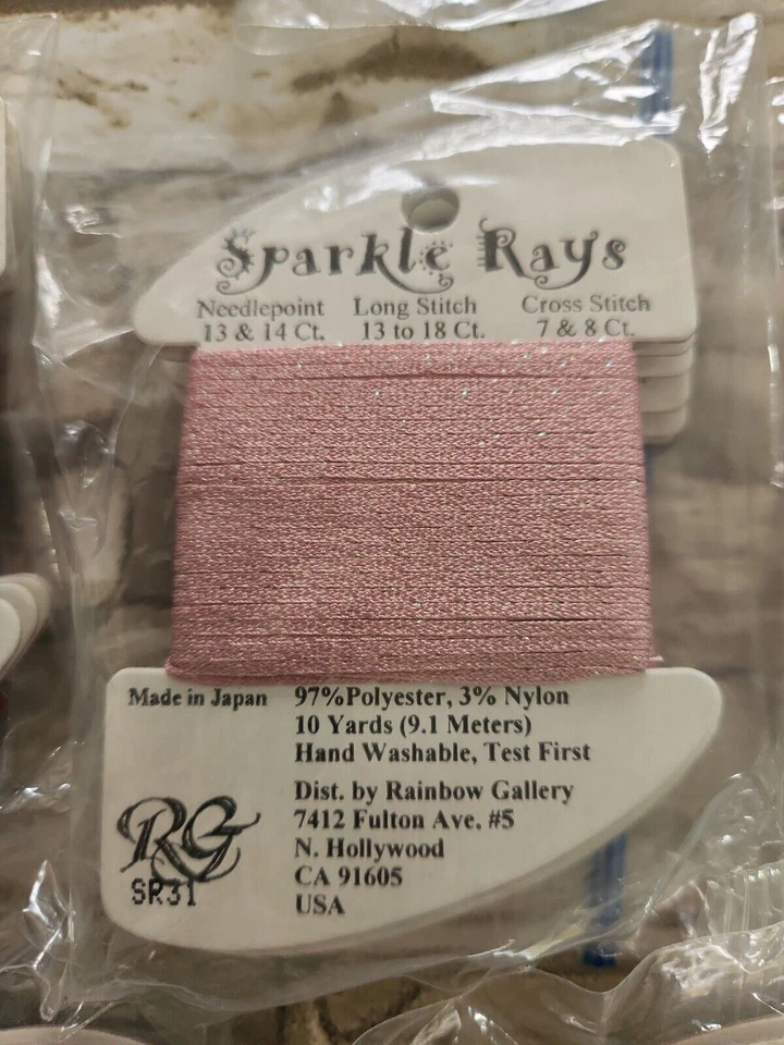 24x Rainbow Gallery Sparkle Rays Mauve Red 10 yard Needlepoint Cross Stitch - Image 4 of 4