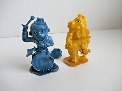 Two Vintage IDL Plastic Animal Band Figures Hong Kong Rare Horse & Monkey