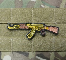 Gold AK47 Kalashnikov Embroidered AK-47 Tactical Military Patch