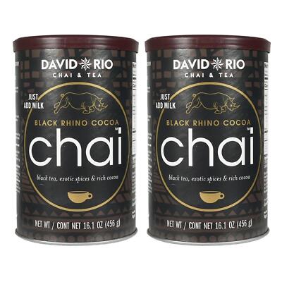 David Rio Chai Tee Black Rhino Cocoa Chai Tea 2x456g Kakao Chai