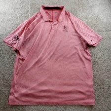 Tiger Woods Nike Shirt Mens XL Red White Striped TPC Scottsdale Phoenix Open