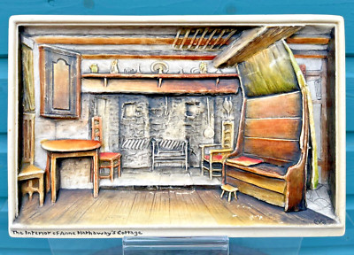 OSBORNE IVOREX Plakette - Das Innere von Anne Hathaways Cottage - 9,25'' x 6''