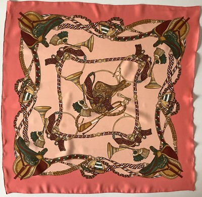 D6 A Lachs Rosa Reitsport Design 29 Zoll Quadrat Vintage Schal