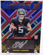 2022 XR Drake London Luminous Endorsements #LUM-DL Blue 11/49 Rookie RC Falcons