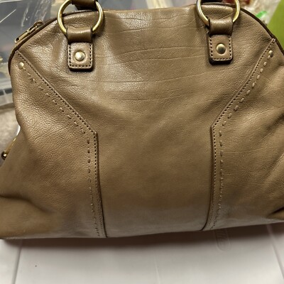 YSL Yves Saint Laurent BrownLeather Large Muse Bag Key Lock