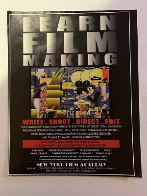 Vtg 1990s AD New York Film Making Academy, Direct, Edit, Write, Shoot