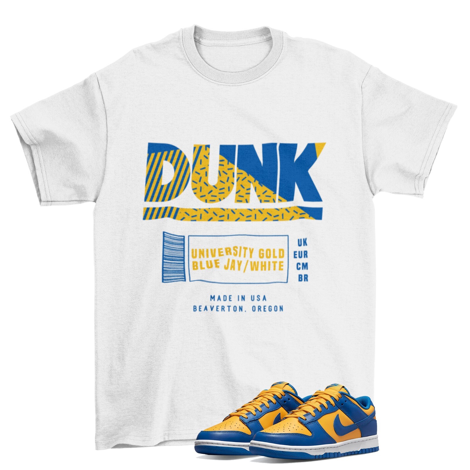 Box Label Shirt to Match Dunk Low UCLA DD1391402 / White NEW eBay
