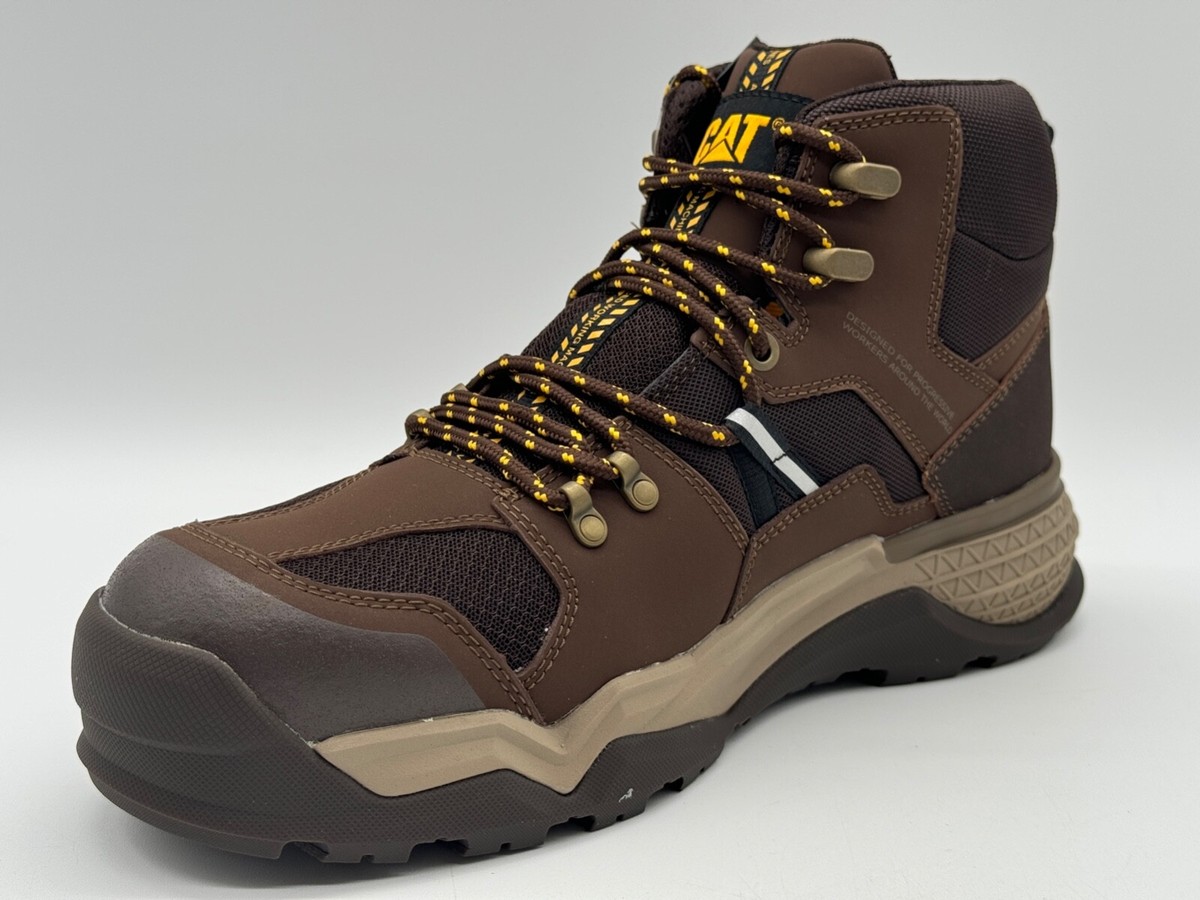 Caterpillar Provoke Mid WP Alloy Toe Work Boots Mens 14 Chocolate Brown P91295 Caterpillar Mens PROVOKE MID WP Waterproof Alloy Toe Work  main image 3