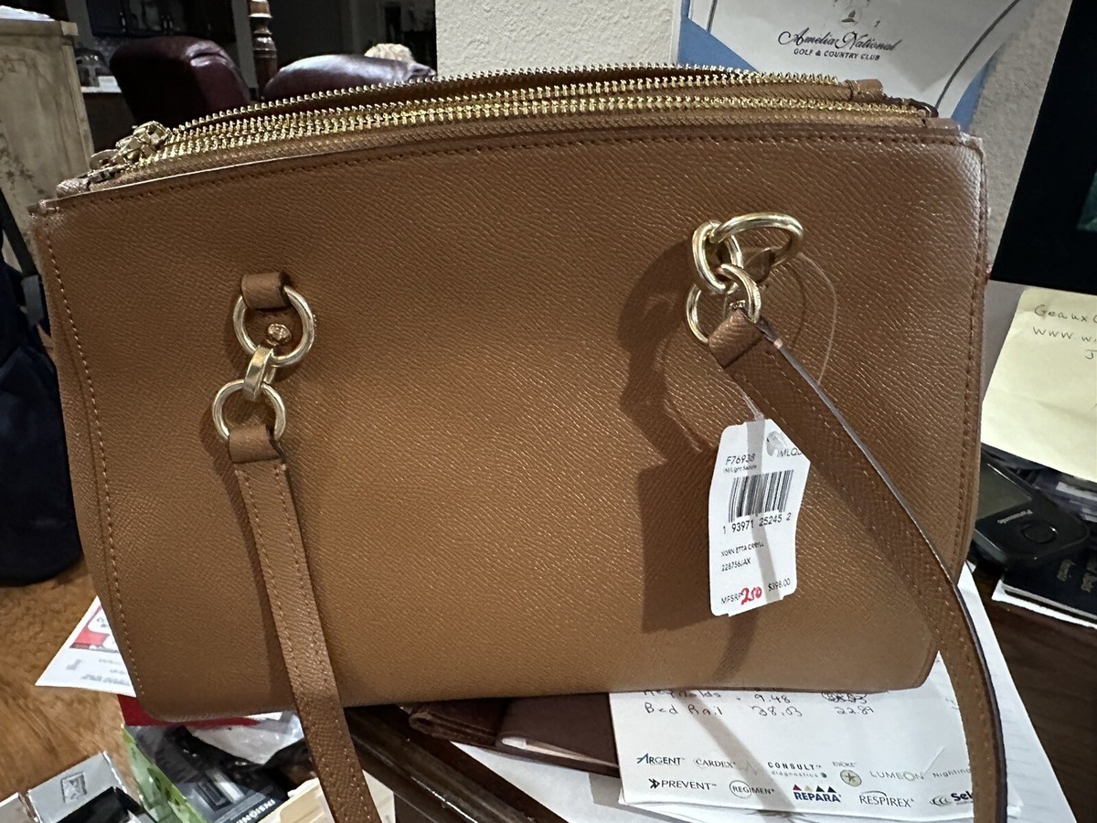 Leather Etta Carryall In Signature Canvas Coach Etta Carryall