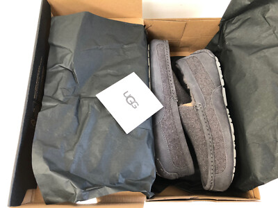 8M - [NEW] UGG Ascot‎ Wool Men\'s Slipper Grey 1103890 New Ugg Ascot Suede Wool Grey Slip on Slide Mens Size 9  main image 4
